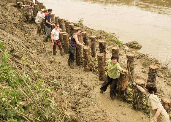 Chantier de renforcement des berges
